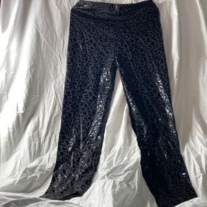 black on black animal print leggings size XL